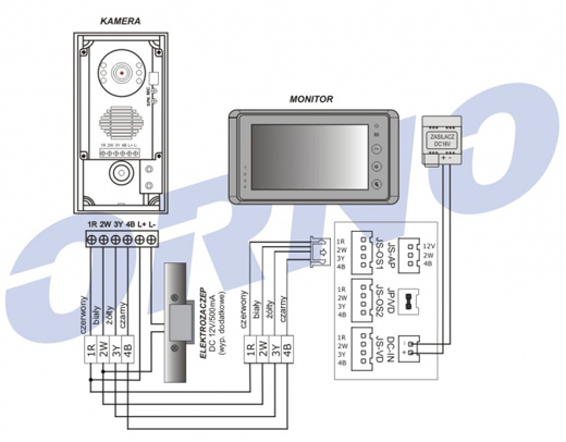 Zestaw wideodomofonowy  OR-VID-VT-1017